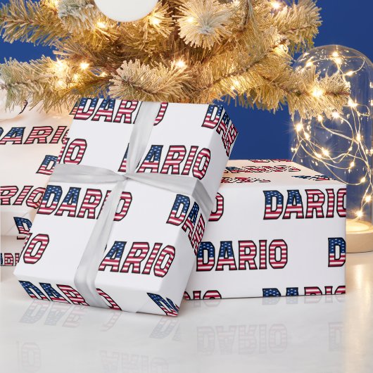 Dario Vorname Name USA US Geschenkpapier Papier ラッピングペーパー (クリスマス)