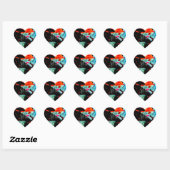 Dark abstract heart sticker,Calm darkness abstract ハートシール (シート)
