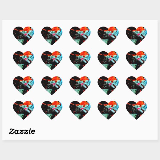 Dark abstract heart sticker,Calm darkness abstract ハートシール (シート)