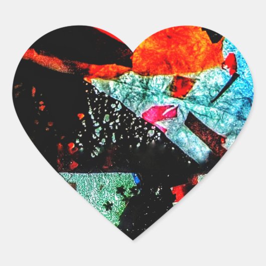 Dark abstract heart sticker,Calm darkness abstract ハートシール (正面)