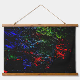 Dark abstract Wood Topped Wall Tapestry,Textured  吊り下げ型タペストリー