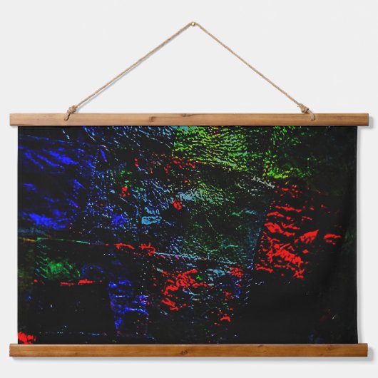 Dark abstract Wood Topped Wall Tapestry,Textured  吊り下げ型タペストリー (正面)