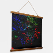 Dark abstract Wood Topped Wall Tapestry,Textured  吊り下げ型タペストリー (傾斜あり)