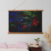 Dark abstract Wood Topped Wall Tapestry,Textured  吊り下げ型タペストリー (寝室)