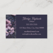 Dark Academiaバラとスパイダーウェブビジネスカード 名刺 (裏面)