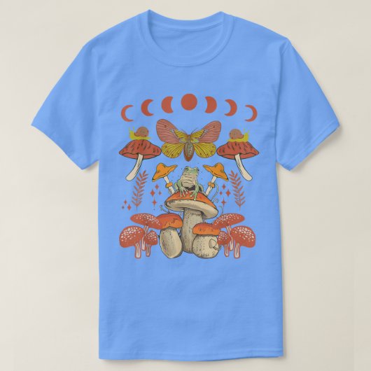 Dark Academia Aesthetic Mystic Mushrooms Moon Taro Tシャツ (デザイン正面)