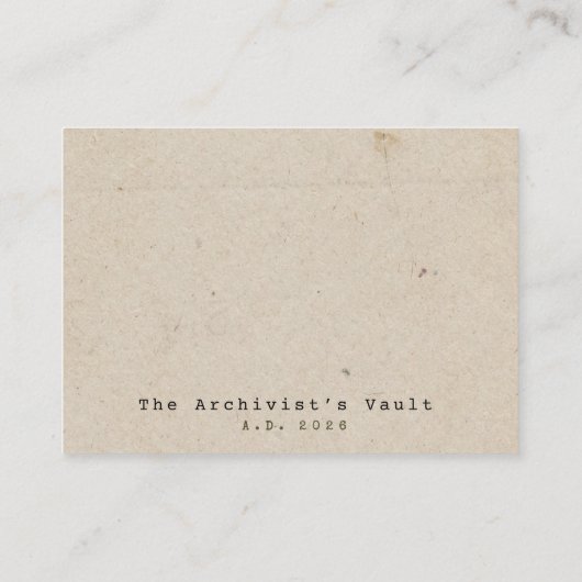 Dark Academia Archivist Graduation Gift Insert ノートカード (裏面)