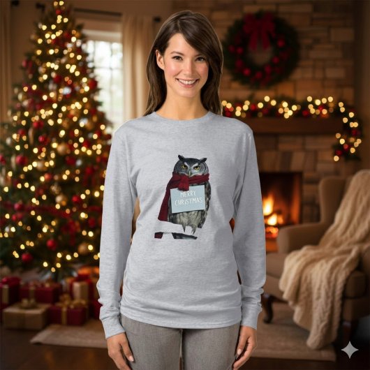 Dark Academia Christmas Owl Merry T-Shirt Tシャツ