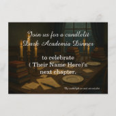 Dark Academia Dinner Book Club Birthday Party 招待状 (正面)