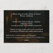 Dark Academia Dinner Book Club Birthday Party 招待状 (裏面)