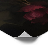 Dark Academia Dragonfly Print, Moody Floral Garden ポスター (角)