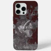 Dark Academia Floral Still Life Burgundy Case-Mate iPhoneケース (裏面)