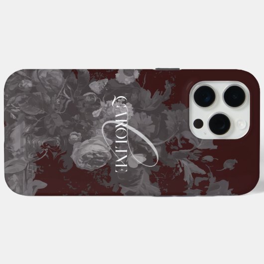 Dark Academia Floral Still Life Burgundy Case-Mate iPhoneケース (裏面 (横))