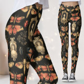 Dark Academia Goth Victorian Gothic Cameo Red Moth レギンス