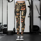 Dark Academia Goth Victorian Gothic Cameo Red Moth レギンス