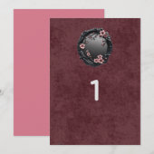 Dark Academia Goth Wedding Table Numbers 招待状 (正面/裏面)