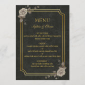 Dark Academia Gothic Elegant Wedding Menu メニュー (正面)
