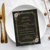 Dark Academia Gothic Elegant Wedding Menu メニュー