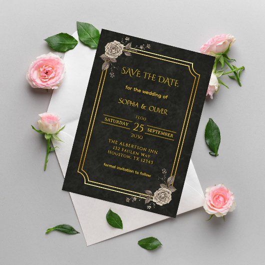 Dark Academia Gothic Elegant Wedding Save the Date