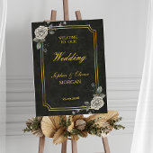 Dark Academia Gothic Elegant Wedding Welcome Sign ポスター