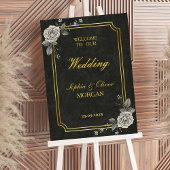 Dark Academia Gothic Elegant Wedding Welcome Sign ポスター