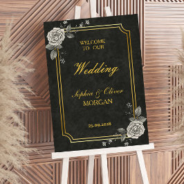Dark Academia Gothic Elegant Wedding Welcome Sign ポスター