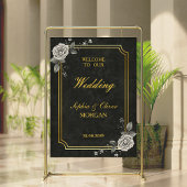 Dark Academia Gothic Elegant Wedding Welcome Sign ポスター