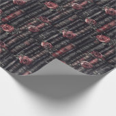 Dark Academia Gothic Libraryヴィンテージブック&バラ ラッピングペーパー (角)