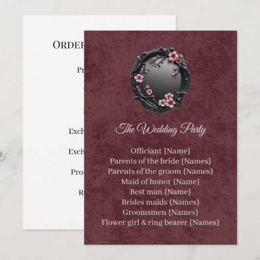 Dark Academia Gothic Mirror Procession Card 招待状 (正面/裏面)