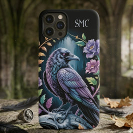 Dark Academia Gothic Raven Floral iPhone 11 Proケース