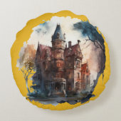 Dark Academia Haunted Manor Pillow ラウンドクッション (裏面)