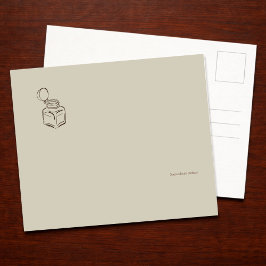 Dark Academia Ink Pot – Minimalist Vintage Library シーズンポストカード