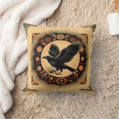  Dark Academia Mandala Raven Circle Boho Gothic クッション (ブランケット)