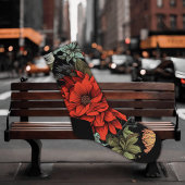 Dark Academia Maximalist Red Dahlia Floral  ソックス