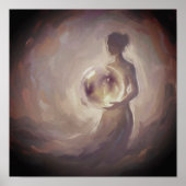 Dark Academia Moody Feminine Painting Poster ポスター (正面)