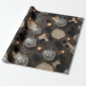 Dark Academia Pocket Watch Wrapping Paper ラッピングペーパー (アンロールド)
