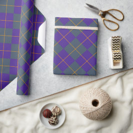 Dark Academia Purple Argyle Wrapping Paper ラッピングペーパー
