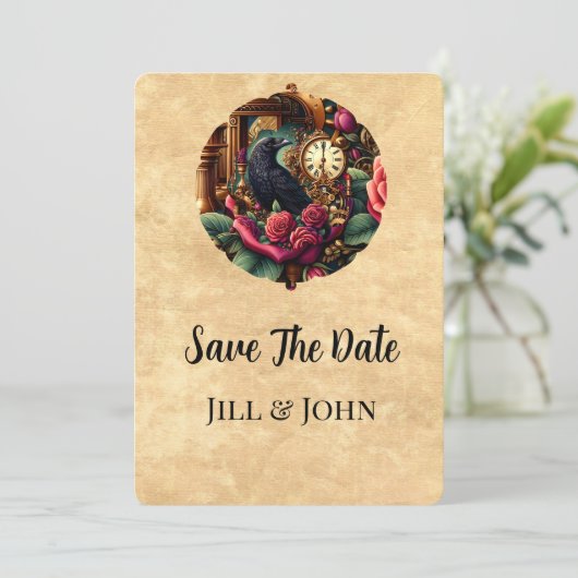 Dark Academia Raven and Clockwork Save the Date (スタンド正面)