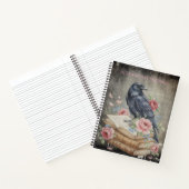 Dark Academia Raven Pink Floral Spiral ノートブック (内部)