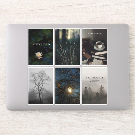 Dark Academia Reading Aesthetic Sticker Sheet シール (コンピューター)