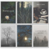 Dark Academia Reading Aesthetic Sticker Sheet シール (正面)