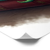 Dark Academia Reading Dragon Sticker Bookworm Slee ポスター (角)