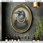 Dark Academia Regal Raven & Pearls ET1L Decoupage 薄葉紙