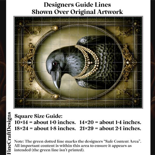 Dark Academia Regal Raven & Pearls ET1L Decoupage 薄葉紙