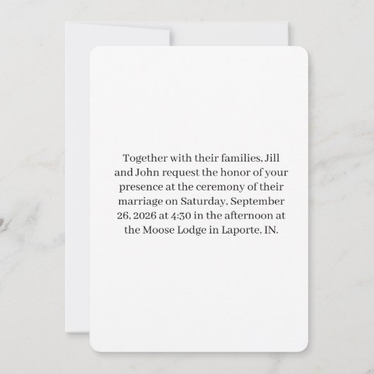 Dark Academia Steampunk Clock Wedding Invitation 招待状 (裏面)