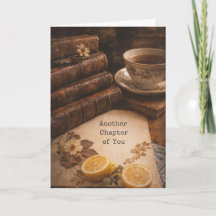 Dark Academia Vintage Library Books Birthday Card