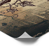 Dark Academia Vintage Raven Ivy Aesthetic Art ポスター (角)