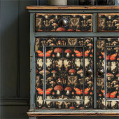 Dark Academia Vintage Red Fly Agaric Moth 薄葉紙