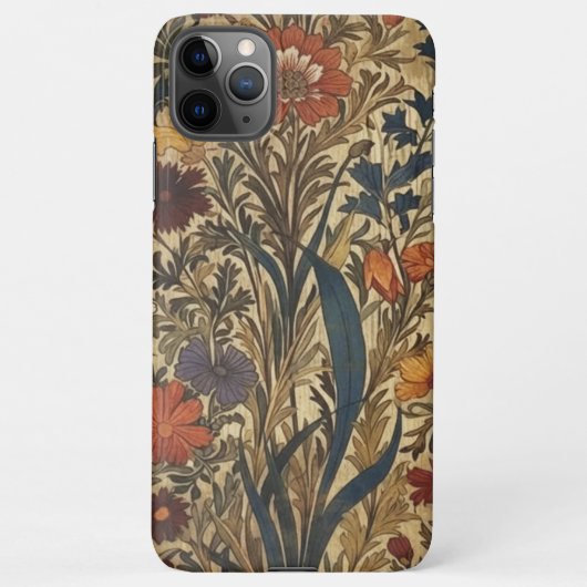 Dark Aesthetic William Morris Wildflower iPhoneケース (裏面)