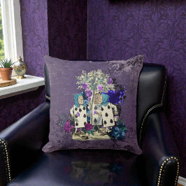 Dark Alice Caterpillar Rustic Deep Purple クッション